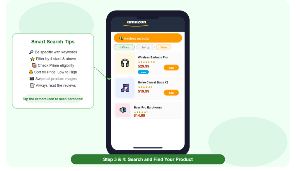Step 4: Search for the Product You Want to Buy amazon