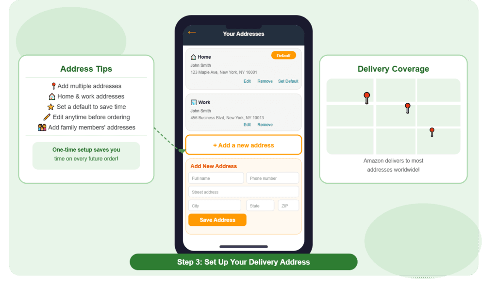 Step 3: Set Up Your Delivery Address amazon