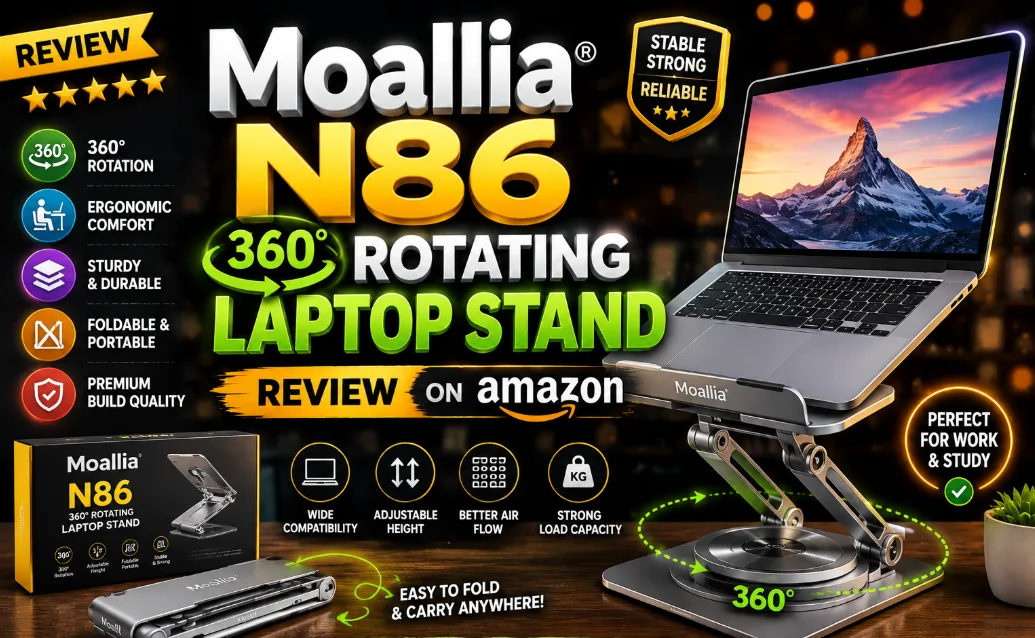 Moallia N86 360 Rotating Laptop Stand Review on Amazon