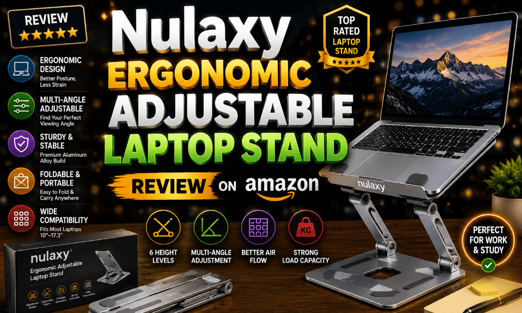 Nulaxy Ergonomic Adjustable Laptop Stand Review on Amazon