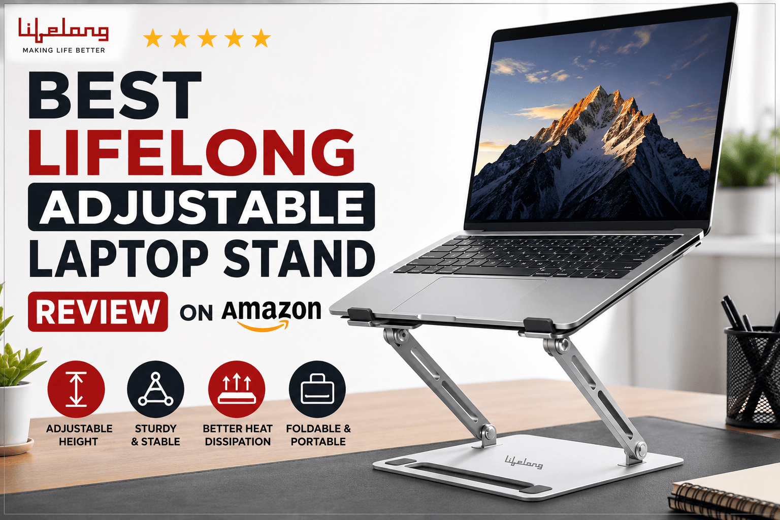 Best Lifelong Adjustable Laptop Stand Review on Amazon