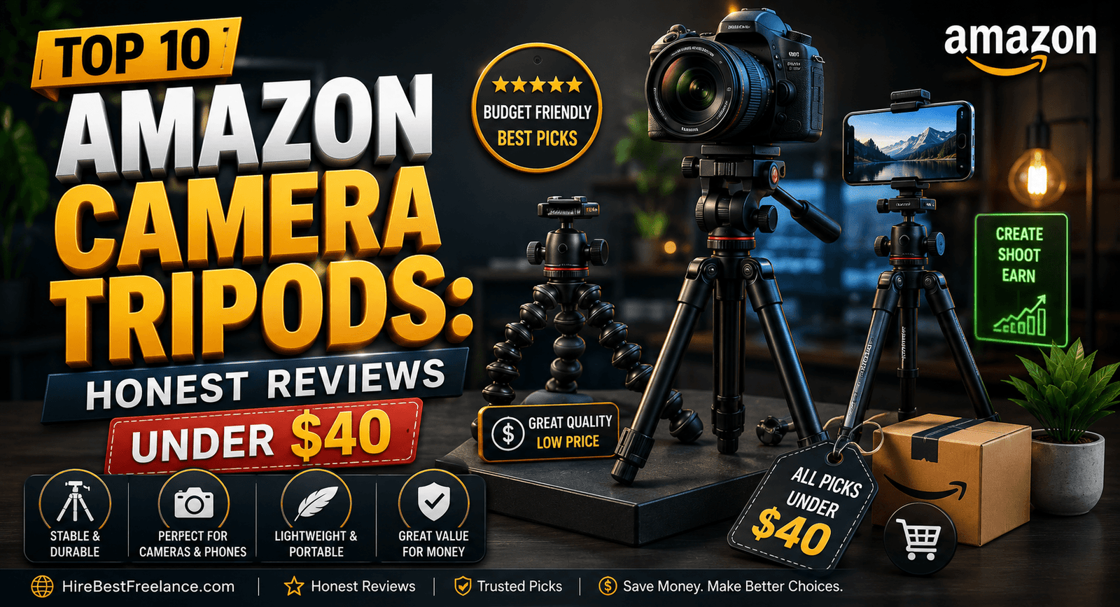 Top 10 Amazon Camera Tripods: Honest Reviews Under $40