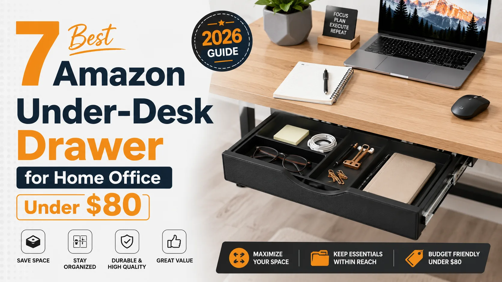 7 Best Amazon Under-Desk Drawer for Home Office Under $80