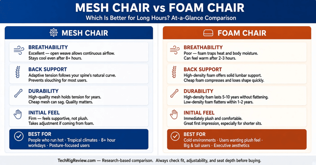 What's Actually Inside a Mesh Chair vs a Foam Chair?