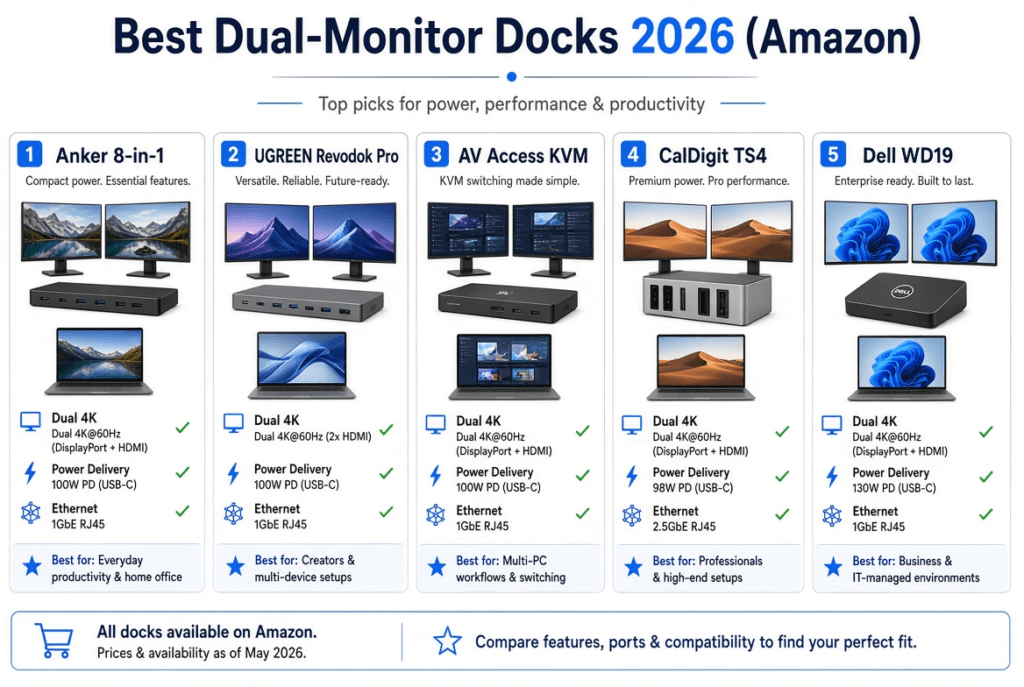 Best Amazon Products for Connecting 2 Monitors to a Laptop