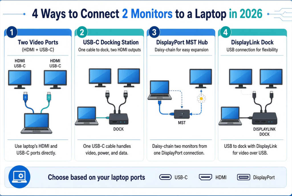 The Quick Answer: How Do You Connect 2 Monitors to a Laptop?
