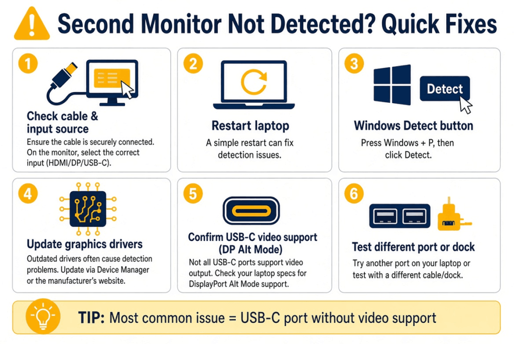 What If the Second Monitor Is Not Detected?